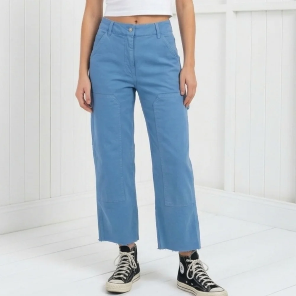 Wilfred Free High Waisted Cargo Pants Cropped Utility Distressed Size 6 Aritzia